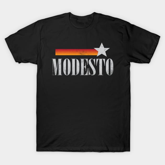 Modesto California Vintage-Style T-Shirt by jiromie